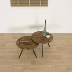 Bijzettafel Alvor Bruin  - set 2 stuks