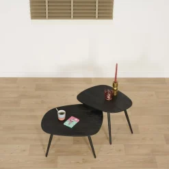 Bijzettafel Comporta Zwart - set 2 stuks