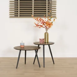 Bijzettafel Rocha Bruin - set 2 stuks