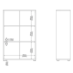Boekenkast Bram Donkergrijs - 80x124x35 cm