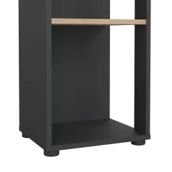 Boekenkast Bram Donkergrijs / Eiken - 41x205x35 cm