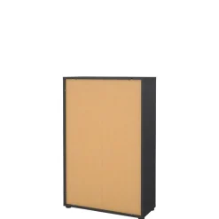 Boekenkast Bram Donkergrijs / Eiken - 80x124x35 cm