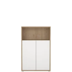Boekenkast Bram Eiken / Wit - 80x124x35 cm