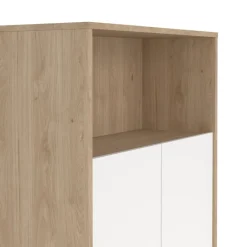 Boekenkast Bram Eiken / Wit - 80x124x35 cm