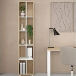 Boekenkast Bram Eiken / Wit - 41x205x35 cm