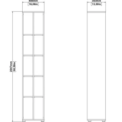 Boekenkast Bram Eiken / Wit - 41x205x35 cm