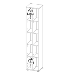 Boekenkast Bram Eiken / Wit - 41x205x35 cm