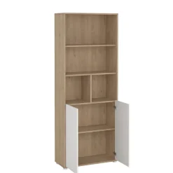 Boekenkast Bram Eiken / Wit - 80x205x35 cm