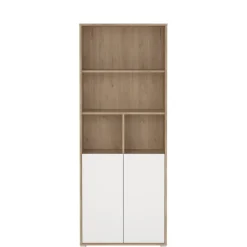 Boekenkast Bram Eiken / Wit - 80x205x35 cm