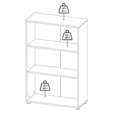 Boekenkast Bram Eiken - 80x124x35 cm