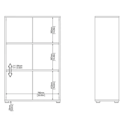 Boekenkast Bram Eiken - 80x124x35 cm