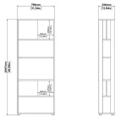 Boekenkast Bram Eiken - 80x205x35 cm