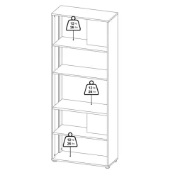 Boekenkast Bram Eiken - 80x205x35 cm