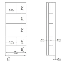 Boekenkast Bram Eiken - 80x205x35 cm