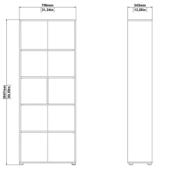 Boekenkast Bram Eiken - 80x205x35 cm