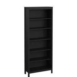 Boekenkast Dallas Zwart - 78x199x33 cm