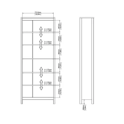 Boekenkast Dallas Zwart - 78x199x33 cm