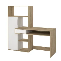 Bureau Boston Eiken / Wit - 163x156x61 cm