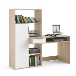 Bureau Boston Eiken / Wit - 163x156x61 cm