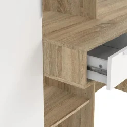 Bureau Boston Eiken / Wit - 163x156x61 cm