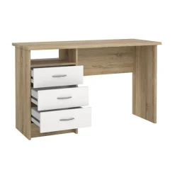 Bureau Boston Eiken / Wit - 121x73x49 cm