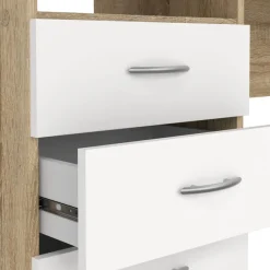 Bureau Boston Eiken / Wit - 121x73x49 cm