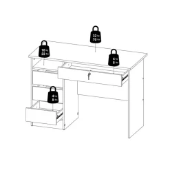 Bureau Boston Eiken - 110x76x49 cm