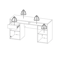 Bureau Boston Eiken - 149x78x49 cm