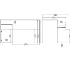 Bureau Boston Eiken / Zwart - 131x77x49 cm