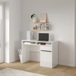 Bureau Boston Hoogglans Wit - 111x78x49 cm