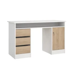 Bureau Boston Wit / Eiken - 126x76x55 cm