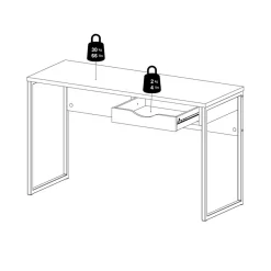 Bureau Boston Wit / Eiken - 130x77x49 cm