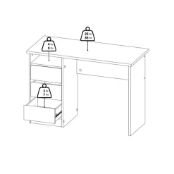 Bureau Boston Wit - 110x76x49 cm