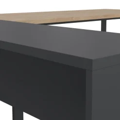 Bureau Bram Donkergrijs / Eiken - 150x76x60 / 150x76x40 cm