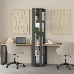 Bureau Bram Eiken / Donkergrijs - 120x76x60 cm