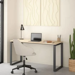 Bureau Bram Eiken / Donkergrijs - 150x76x60 cm