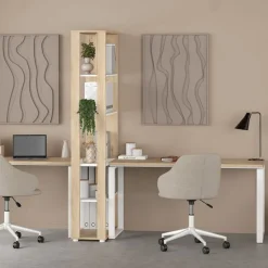 Bureau Bram Eiken / Wit - 150x76x60 cm