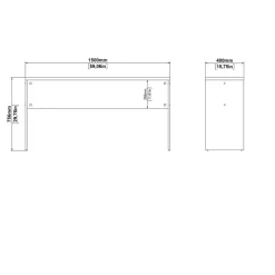 Bureau Bram Uitbreiding Donkergrijs - 150x76x40 cm