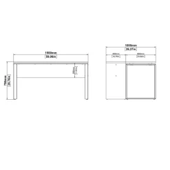 Bureau Bram Wit / Eiken - 150x76x60 / 150x76x40 cm