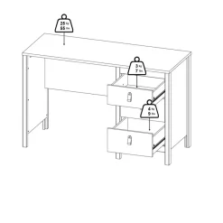 Bureau Dallas Wit - 121x77x48 cm