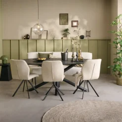 Draaibare Eetkamerstoel Bjorna Beige