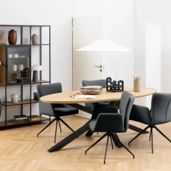 Draaibare Eetkamerstoel Sverre Donkergrijs