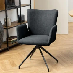 Draaibare Eetkamerstoel Sverre Donkergrijs