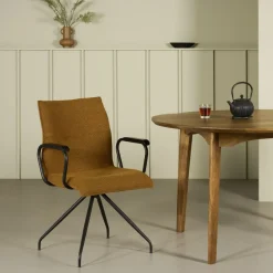Draaibare Eetkamerstoel Trondheim Cognac