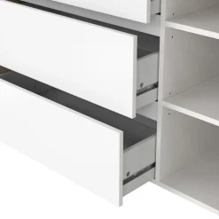 Dressoir Atlanta Eiken / Hoogglans Wit - 119x84x48 cm