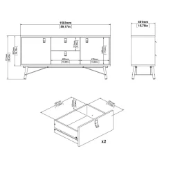 Dressoir Denver Eiken - 150x72x40 cm