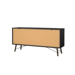 Dressoir Denver Zwart / Walnoot - 150x72x40 cm