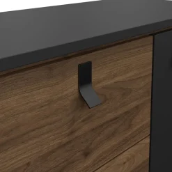 Dressoir Denver Zwart / Walnoot - 150x72x40 cm