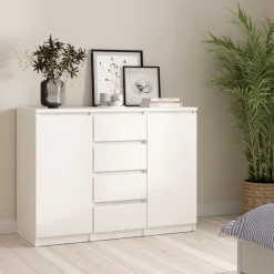 Dressoir Luna Wit - 121x91x50 cm