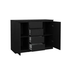 Dressoir Luna Zwart - 121x91x50 cm